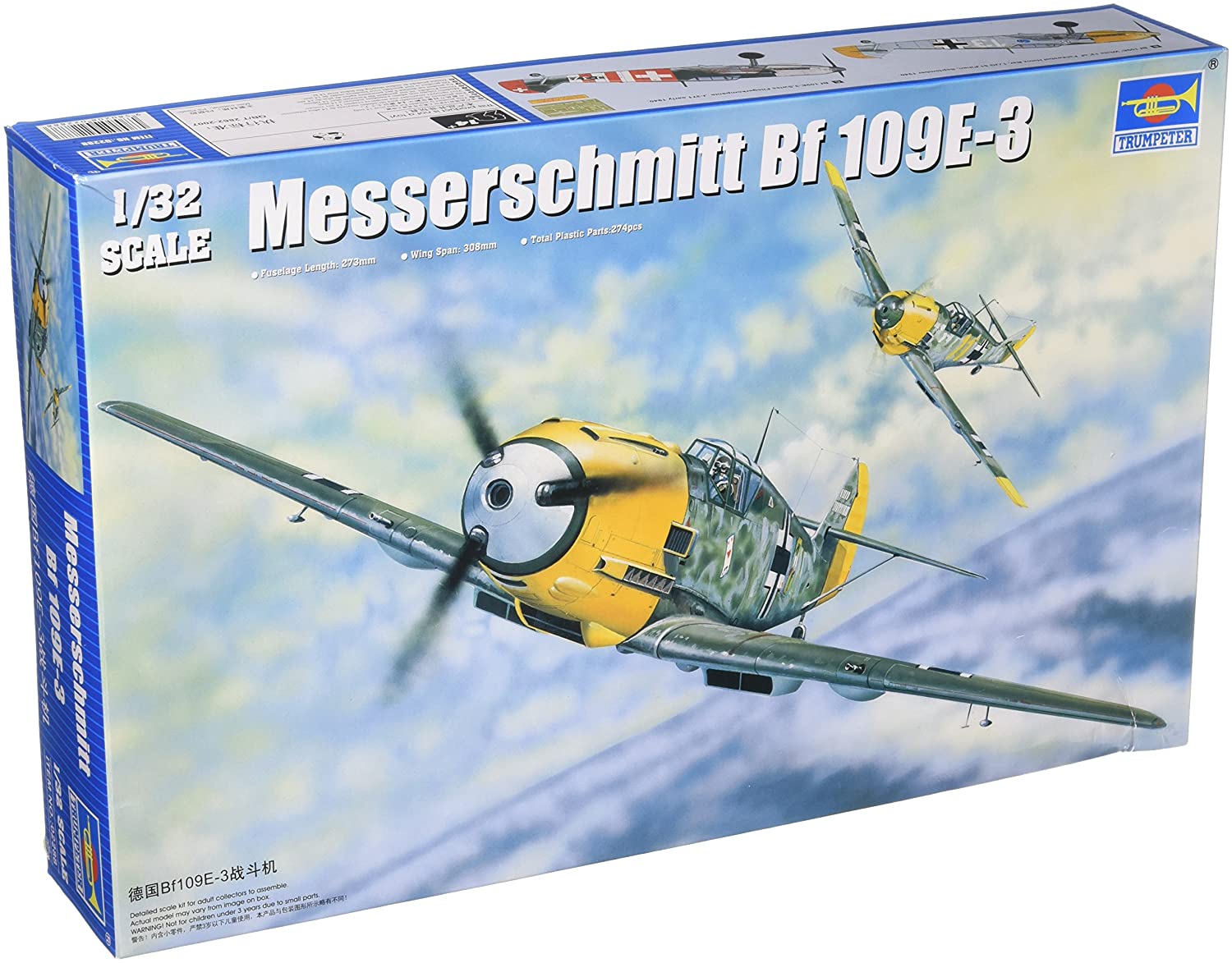 トランペッター 1/32 メッサーシュミット Bf109E-3 プラモデル