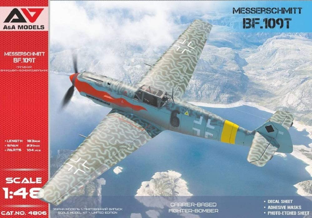 モデルズビット 1/48 ドイツ空軍 メッサーシュミット Bf109T (A&Amodelブランド) プラモデル MDVAAM4806