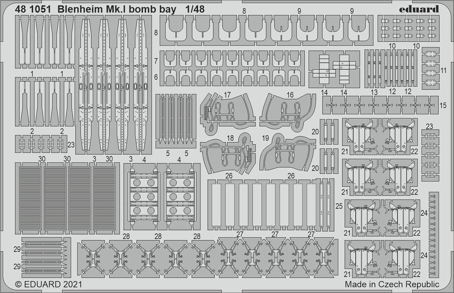 エデュアルド 1/48 ブレニム Mk.1 爆弾槽 エッチングパーツ (エアフィックス用) プラモデル用パーツ EDU481051