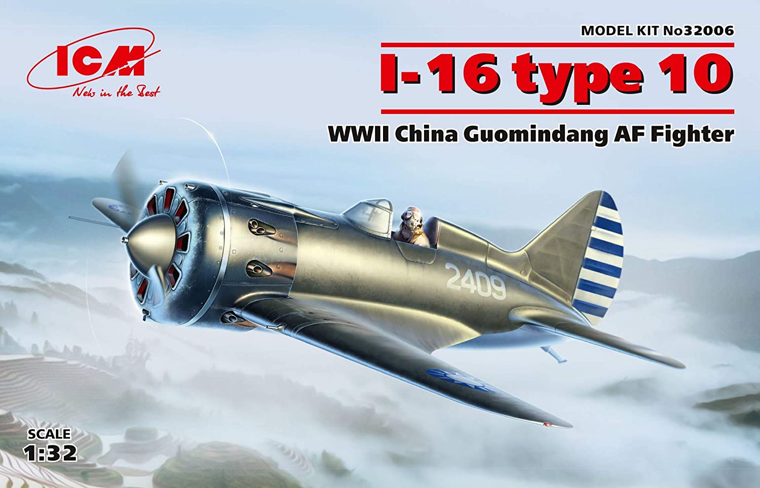 ICM 1/32 第二次世界大戦 中国国民党空軍 ポリカルポフ I-16 タイプ10 プラモデル 32006